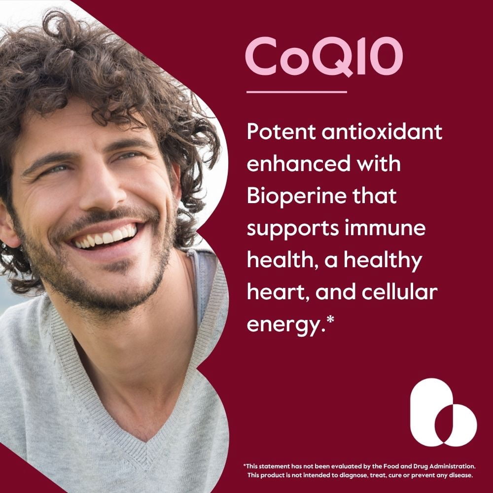 Coenzyme CoQ10 600mg with Bioperine (60 Vegetarian Capsules) - Naturally Fermented - No Fillers - No Stearates - Vegan - Gluten Free - Non GMO