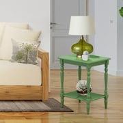 East West Furniture Bedford Wood End Table with Open Storage in Clover Green