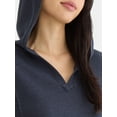 thumbnail image 4 of Time and Tru Women's Split Neck Hoodie, Sizes XS-XXXL, 4 of 5