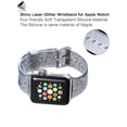 thumbnail image 4 of PULLIMORE Glitter Bling Silicone iWatch Replacement Band 38mm 42mm Apple Watch Band Sport Wristband Strap for iWatch Series 8/7/6/5/4/3/2/1 SE (Green), 4 of 9