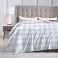 thumbnail image 4 of KLL Fleece Blanket Plush Throw Blanket Blue Checkboard ,Soft Fuzzy Cozy Flannel Blanket for Couch Sofa Bed.(50"x40" ), 4 of 7