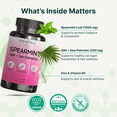 thumbnail image 3 of Spearmint Leaf Capsules Supplement - Enhanced with DIM & Saw Palmetto, for Unwanted Hair, Women' Health & Skin *USA Made & Tested* - 1380mg/serving, 60 Capsules (30 Servings), 3 of 8
