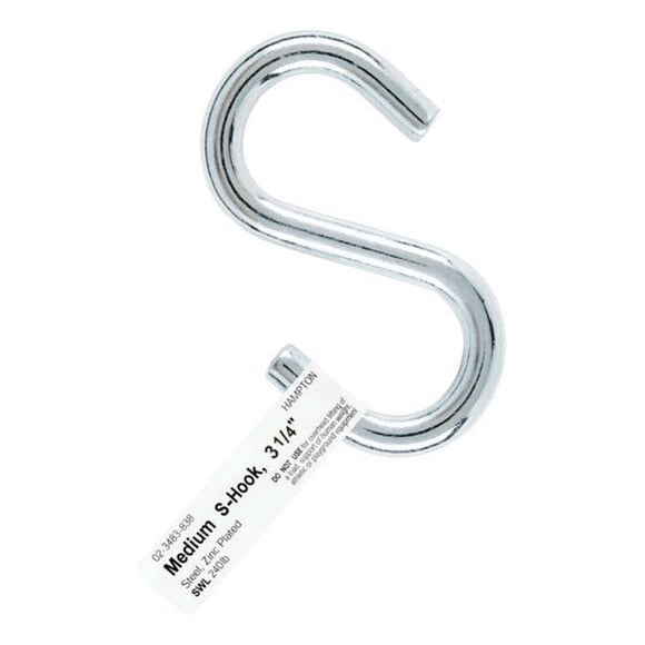 Hampton 02-3483-838 S Peg Medium Wire Hook 0.327 x 3.25 in. - pack of 20