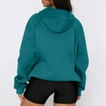 thumbnail image 4 of GrmtClth Hoodies for Women Oversized Quarter Zip Sweatshirt Relaxed Fit Long Sleeve Pullover Fall Winter Soft Drawstring Hooded Outerwear with Pockets Turquoise XXL, 4 of 5