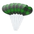 thumbnail image 1 of Plaid Green Gray Grey Pattern Heart Love Cupcake Picks Toppers Decoration Set of 6, 1 of 6