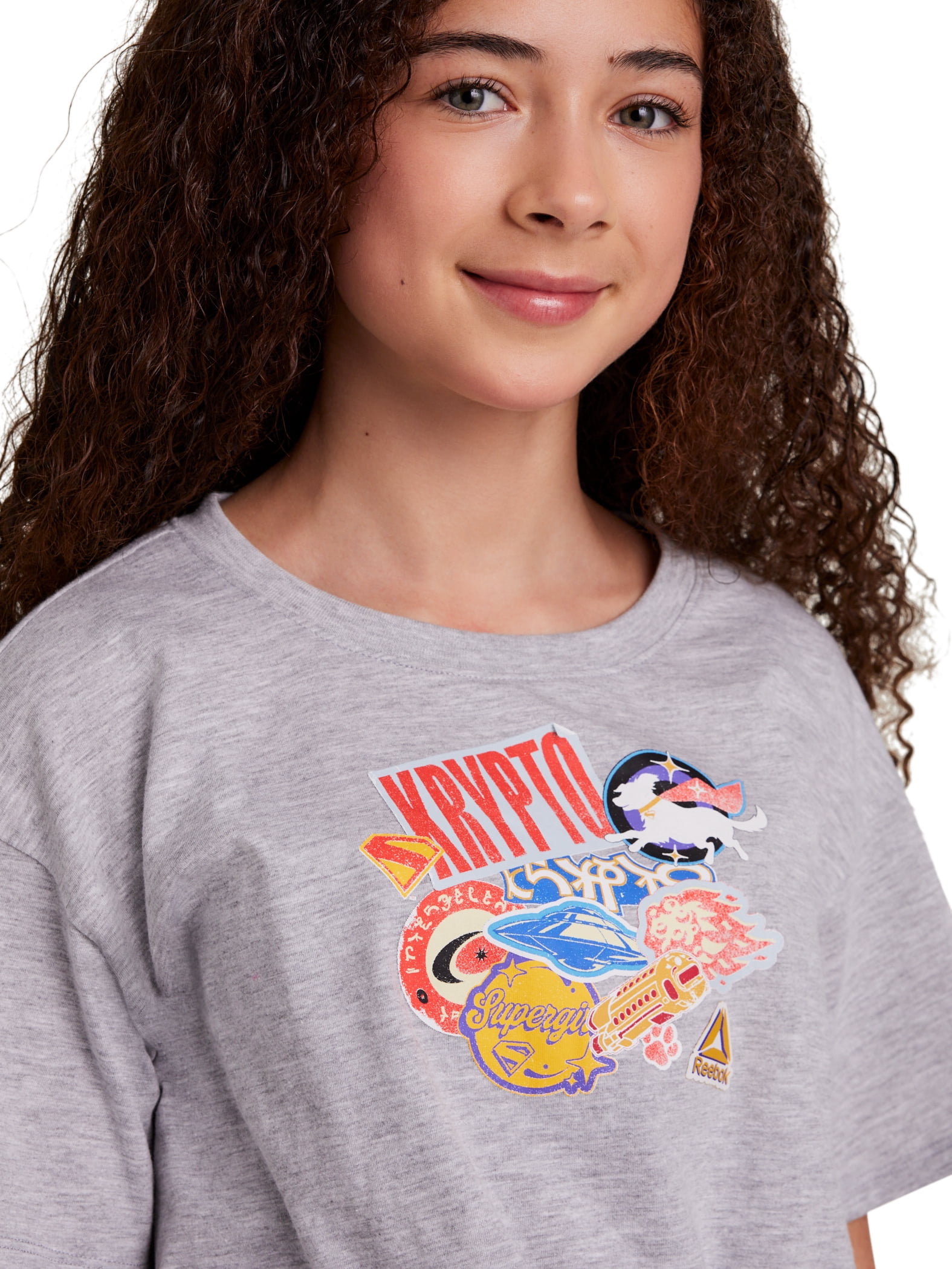 Reebok Girl's Supergirl Krypto Kollage Graphic T-Shirt, Sizes 4-18