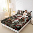 thumbnail image 4 of Feelyou Winter Pink Snowman Full Size Sheets, Merry Christmas Bed Sheets, Western Festival Holiday Sheet Sets, Breathable Home Decor, 4 Pieces, 4 of 7