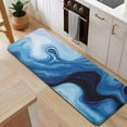 thumbnail image 5 of Light Blue Marble Flow Pattern Kitchen Rug Mat,Kitchen Runner Rugs Non Skid Washable,Decorative Kitchen Floor Mats for Kitchen,Sink,Laundry,17"x47.2", 5 of 7