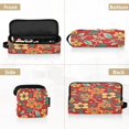 thumbnail image 5 of Hair Tool Organizer Bag with Heat Resistant Mat Removable Travel Storage Case for Hot Air Brushes Curling Irons Orange Floral Pattern Decoration, 5 of 8