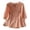 Orange, variant on Women's Button Down Cotton Linen Shirt, V-Neck 3/4 Sleeve Embroidered Casual Blouse, Loose Fit Bohemian Style Top for Spring and Summer Daily Wear Orange L