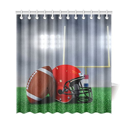 WOPOP American Sports Shower Curtain, American Football Polyester