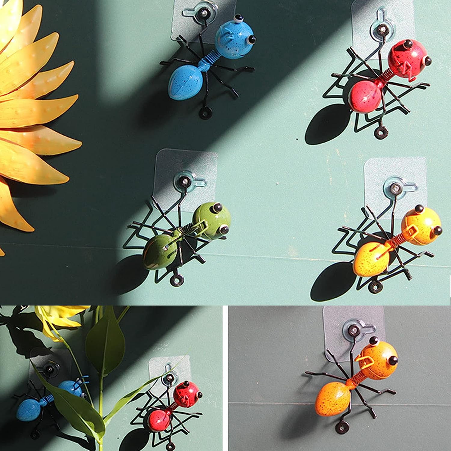 Metal Ants Garden Decor,Indoor or Outdoor Art Wall Sculptures,Patio Lawn Garden Ornaments Wall Decorations (Red)