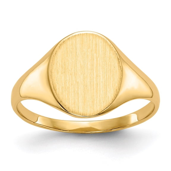 DewberryDiamonds 10k Yellow Gold 11.0x9.5mm Closed Back Signet Ring (Weight : 1.75 gm, Ring Size : 5 )