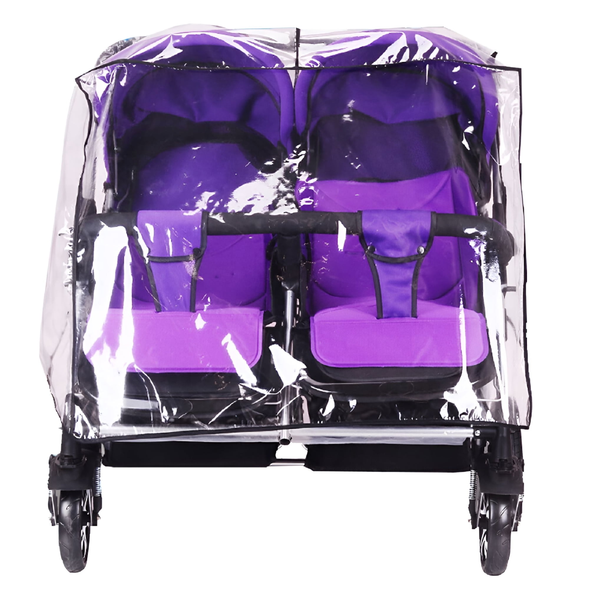 LADYGYM 2026 New Twin Stroller Raincoat Size Side By Side Stroller Weather Shield Baby Rain Cover/Wind Shield