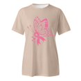 thumbnail image 4 of TSADFHJI Hauts Col en V pour Femmes Élégants T-Shirt Imprimé Manches Courtes Col Rond Blouse S Kaki, 4 of 5