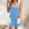 thumbnail image 4 of QATAINLAV Robe de Tennis Athlétique pour Femmes Robe d'Entraînement Sportive Mini avec Short Intégré Sans Manches à Bretelles Spaghetti Combinaison Robe de Golf avec Poche Bleu TTG Soldes Aujourd'hui chez Walmart, 4 of 8