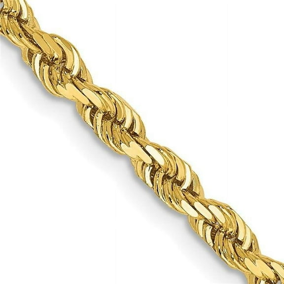 Finest Gold 14K Yellow Gold 3.35 mm Diamond-Cut Quadruple 18 in. Rope Chain