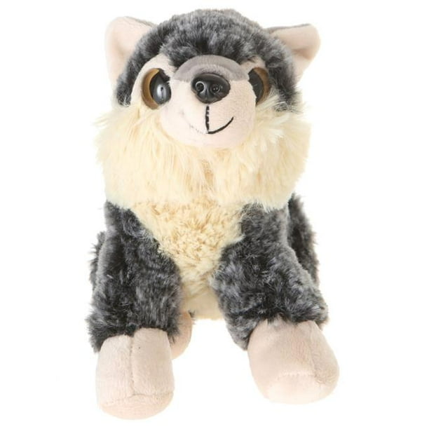 Giftable World A00058 7 Po Peluche Grands Yeux Accroupi Loup