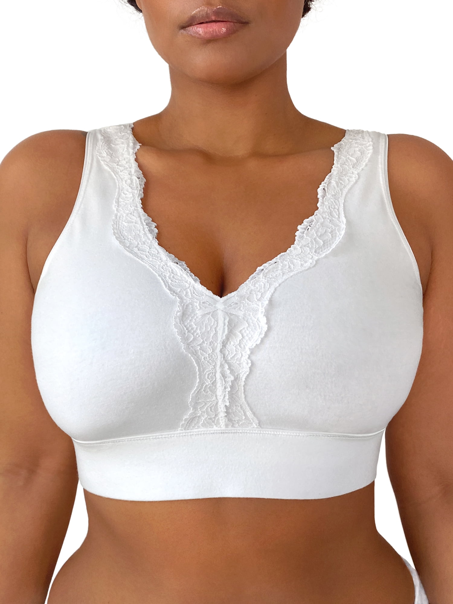 Fruit of the Loom Women’s Back Smoothing Full Coverage Wireless Bralette, 2-Pack, Style FT842A