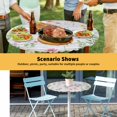 thumbnail image 6 of Elastic Fitted Round Tablecloth, Pink Spring Floral Waterproof Stretch Table Cover for 45"-54" Tables, Flowers Botanical Elegant Wooden Washable Outdoor Tablecloths for Patio, Picnic, Camping, 6 of 9