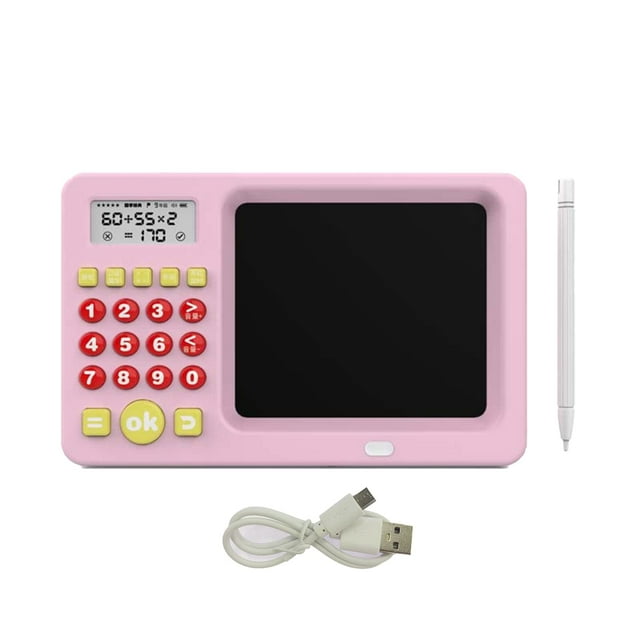 Calculadora matemática con verificación automática para interacción entre padres e hijos, entrenador de matemáticas, regalos para entrenadores, juguetes para pintar. Rosa