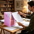 thumbnail image 3 of 13 Pockets Vertical Expanding File Folder Accordion File Organizer Desk Stand Magazine Holder Letter Size A4 Documents Storage Space Saver Accordian Filing Box for Office Home, 3 of 3