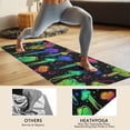 thumbnail image 4 of Rainbow Mushroom Neon Black Pattern Hot Yoga Mat Towel Non Slip for Hot Yoga - Quick-Drying Yoga Mat Cover with 4 Corner Pockets with Travel Bag - Hot Yoga Towel Non Slip 74"x26", 4 of 6