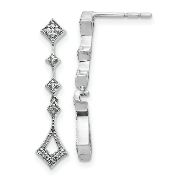 14K White Gold AA Diamond Vintage Earrings (0.102Ct)