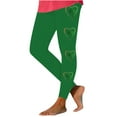 thumbnail image 2 of Sale of The Day Clearance BiZtdJrK Womens St. Patrick's Day Leggings Irish Green Clover Leaves Workout Tights Gym High Waist Soft Stretchy Yoga Pants Green XXL, 2 of 3
