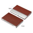 thumbnail image 3 of Uxcell 3.7x2.4x0.3 Inch PU Leather Name Cards Case Alloy Business Card Holder Brown, 3 of 5