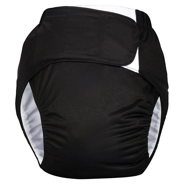 Pañal de tela ajustable Sunnimix para adultos de TPU reutilizable Negro