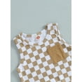 thumbnail image 5 of NZNDSHD Toddler Boys Summer Outfit Sets Sleeveless Checkerboard Print Vest + Solid Color Drawstring Shorts, 5 of 8