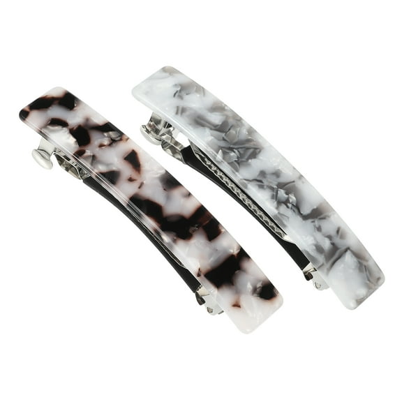 Vocoste 2 Pcs Hair Barrettes Tortoise Shell Hair Clips Acetate French Hair Barrettes for Thick Hair Gray Brown