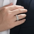 thumbnail image 6 of Siyoupin Mens Moissanite Wedding Band 15 Round Cut Lab Created Stones 925 Sterling Silver White Gold Plated Promise Ring Size 13, 6 of 9