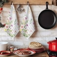 thumbnail image 6 of Pink Purple Flower Kitchen Towels Set of 4, Spring Farmhouse Floral Leaf Wood Grain Absorbent Dish Towels for Kitchen, Microfiber Hand Towel, Quick Drying Tea Towel for Cleaning Decorative Dishcloths, 6 of 7