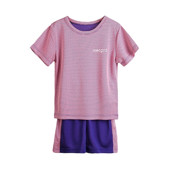 YUANxueke Boys 2-Piece Soccer Training Outfit Sets Quick Dry Mesh Short Sleeve T-Shirt & Shorts Sets Tracksuit for 2-13 Years