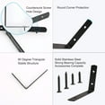 thumbnail image 5 of 150 x 110mm Angle Bracket Stainless Steel Black L Shaped Angle Brackets Corner Braces with Screws, 10pcs, 5 of 7