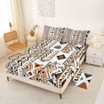 thumbnail image 2 of jejeloiu Aztec Geometric Queen Sheets For Men Women,Southwestern Pattern Queen Sheet Sets,White Orange,4 Pieces,1 Flat Sheet, 1 Fitted Sheet and 2 Pillowcases, 2 of 6