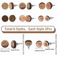 thumbnail image 2 of 6 Fine Pairs Wooden Stud Earrings with High-end Stainless Steel Pins for Women, Natural Style, Flat Round Studs, Excellent Gifts[v809], 2 of 2
