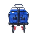 thumbnail image 4 of Gzxs Rolling Garden Cart, Collapsible Outdoor Utility Camping Wagon with 360 Degree Swivel Wheels (2 Brakes) & Adjustable Handle, 150lbs Weight Capacity (Blue), 4 of 9