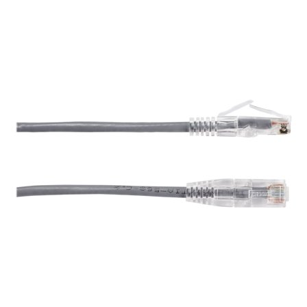 Black Box Slim-Net - Patch cable - RJ-45 (M) to RJ-45 (M) - 15 ft - UTP - CAT 6a - booted, molded, stranded - gray