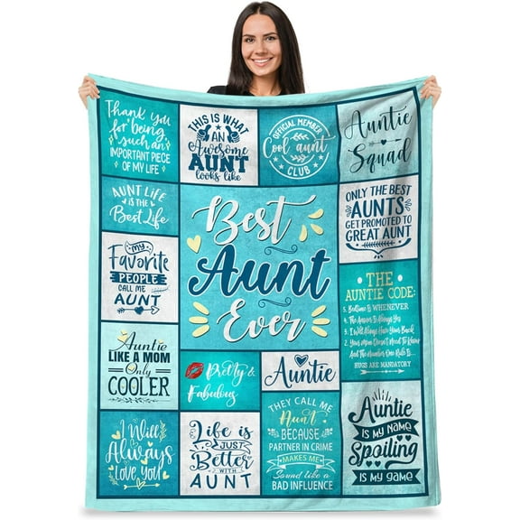 Aunt Gifts, Best Aunt Ever Gifts, Aunt Throw Blanket 60" X 50", Auntie Birthday Gifts, to My Aunt Gift Blanket from Niece Nephew, Cool Aunt Gifts Ideas for Christmas Mother''s Day Valentines