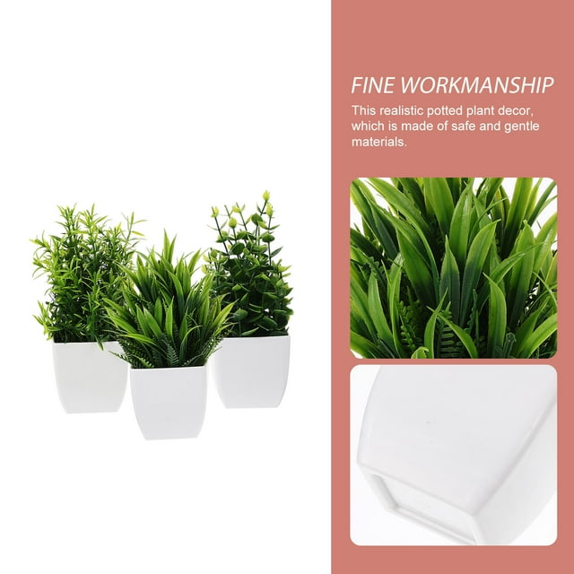 OULII 3Ud Planta Artificial En Maceta Para Interior De Y Oficina