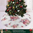 thumbnail image 6 of FMSHPON Rose Bunch Pattern Xmas Christmas Tree Skirt Stand Mat for Holiday Party Decoration Indoor Outdoor 48 inches, 6 of 6