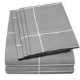 thumbnail image 2 of Sweet Home Collection Extra Soft Deep Pocket Window Pane Bedroom Sheet Set - Gray, Twin, 2 of 3