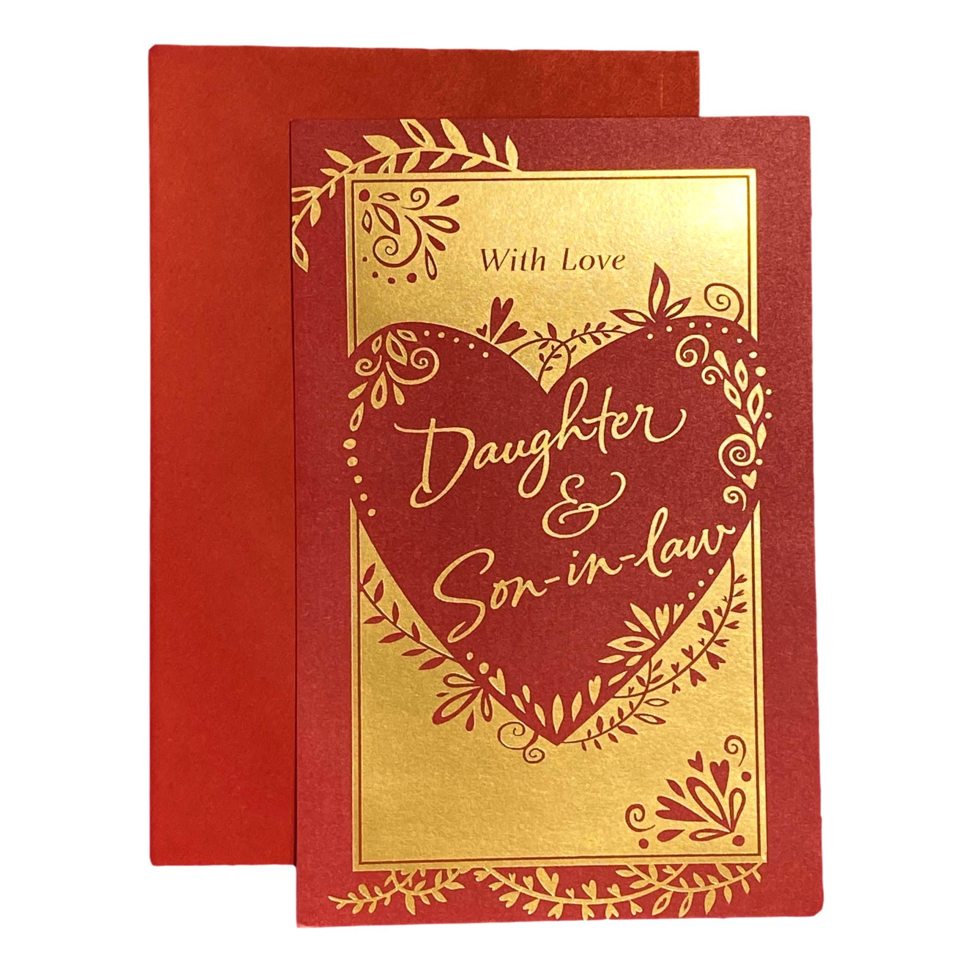 Valentine Wishes For Son And Daughter In Law Valentine's Day Greeting Card For Son And Daughter In Law - With Love  Daughter & Son-In-Law - Foil Accents, Embossed; Heart - Walmart.com