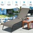 thumbnail image 4 of Costway 2 PCS Patio Lounge Chair Chaise Adjustable Reclining Armrest Brown, 4 of 10
