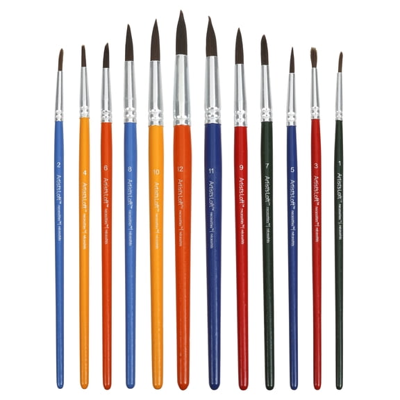 12 Packs: 12 ct. (144 total) Necessities Round Watercolor Brush Set by Artist's Loft