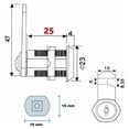 thumbnail image 2 of Cerradura de leva cilíndrica, cerradura para puerta de gabinete, cerradura de leva cilíndrica para cajón, buzón, 30 mm, 2 of 6