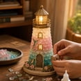 thumbnail image 5 of Beginner-Friendly DIY Lighted Sea Glass-Style Lighthouse Kit,DIY Sea Glass Lighthouse Kit Collection with Pieces & Guide,Adults Craft Kit,Handmade Ocean Beach Decor for Craft Lovers, 5 of 9